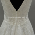 Elegant Vestido De Renda Lace Long Sleeve Wedding Dress Open Back A Line Bridal Gowns